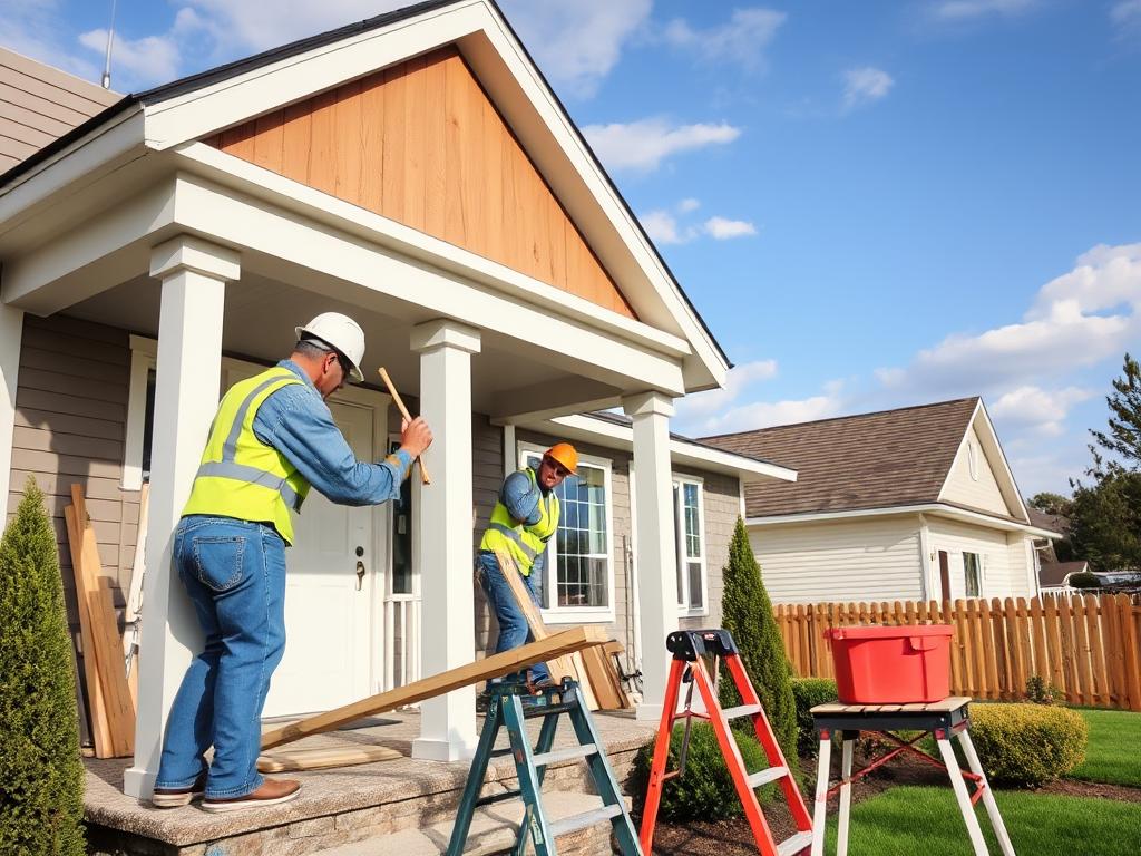 Professional Contractors Working on a Home